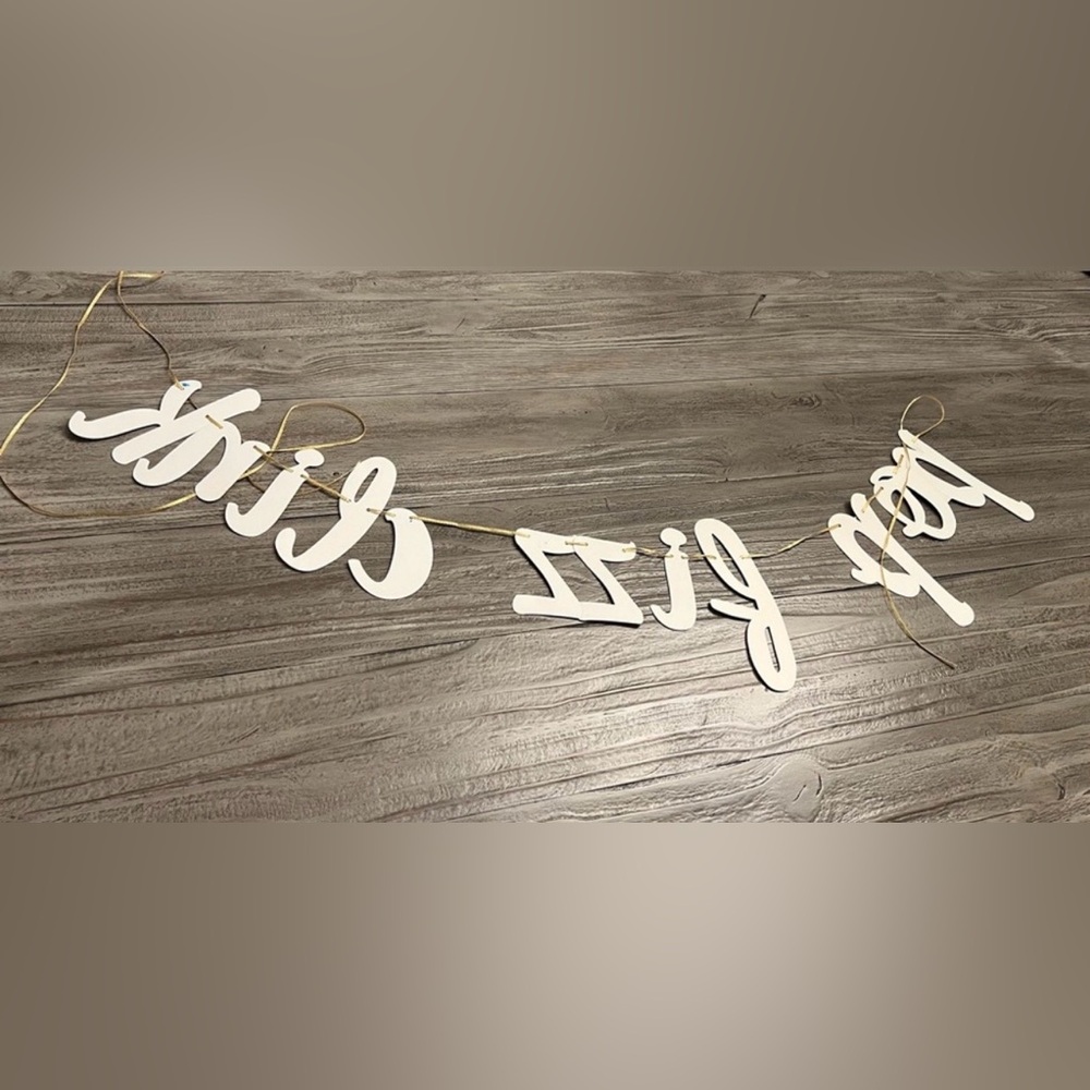 Gold Glitter POP FIZZ CLINK Banner, Gently used. - Picture 3 of 4